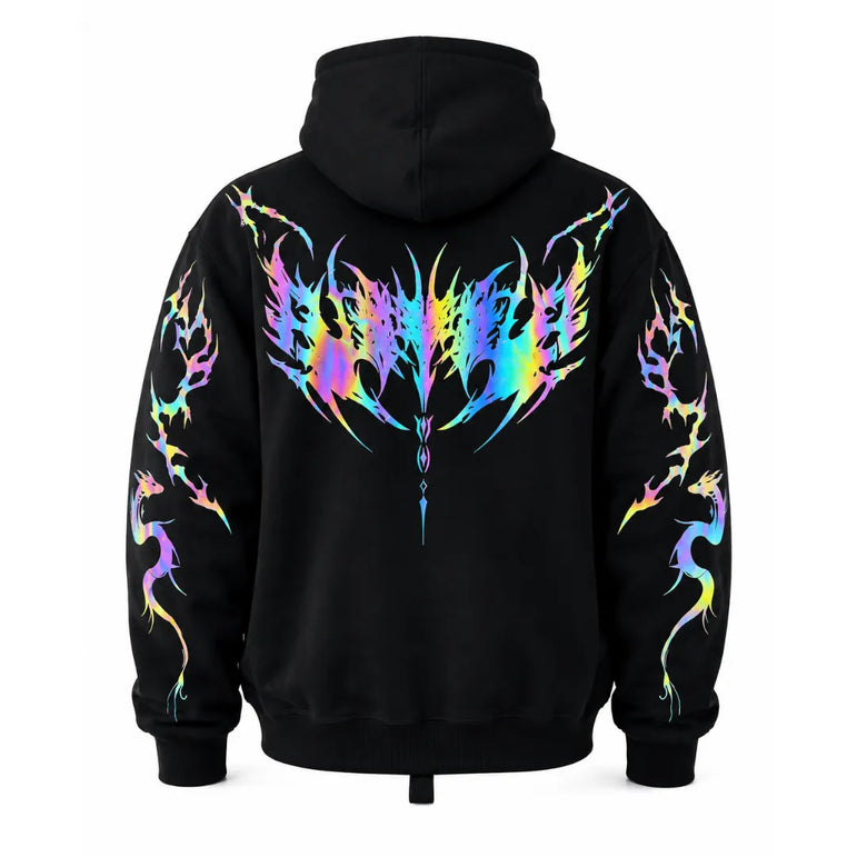 Rainbow Reflective Armoured  Hoodie