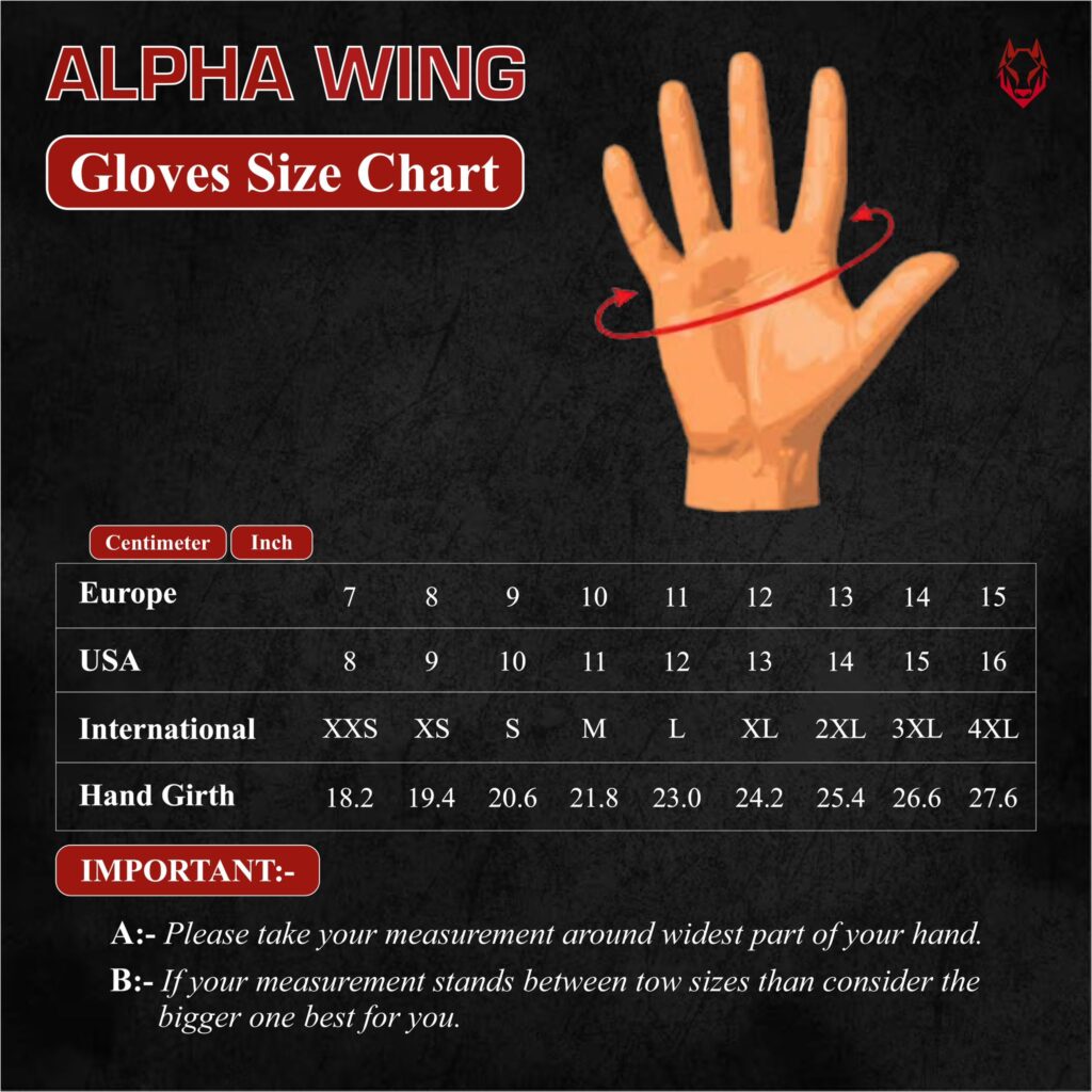 Gloves size chart