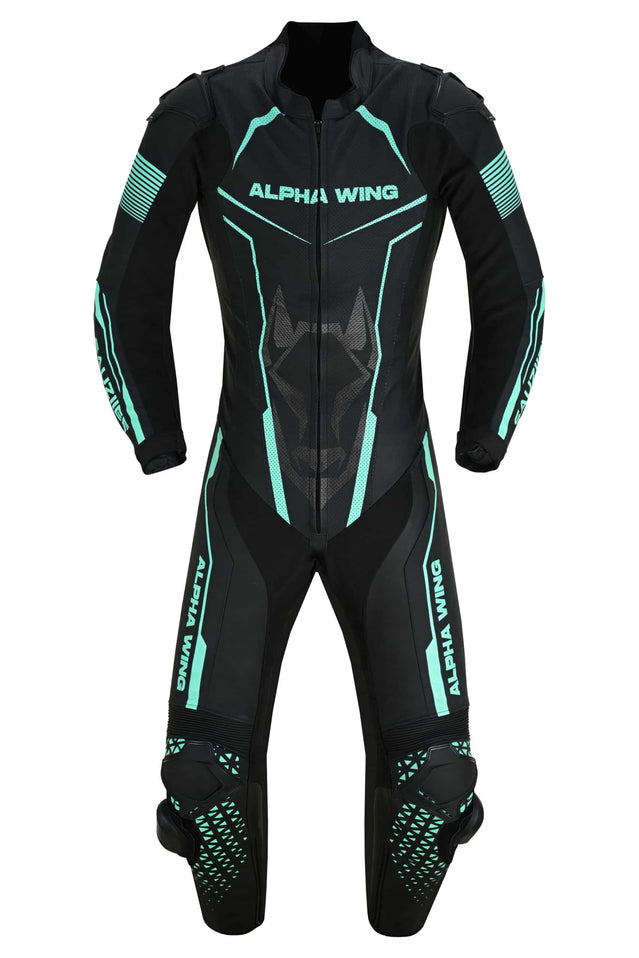 Detail of custom color palette and graphics on Sauz One SAUZIEE Edition racing suit