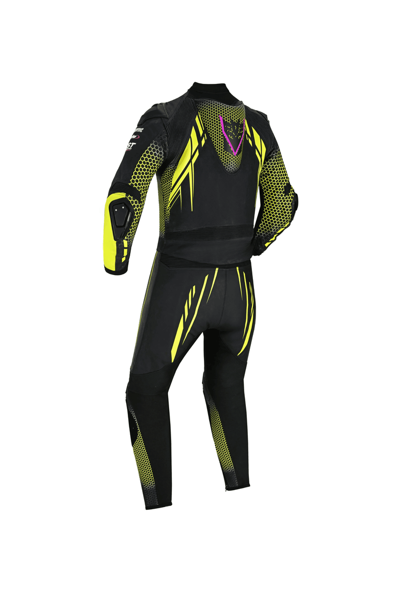 ViperStrike leather racing suit jacket and pants set with CE-certified armor for track riding